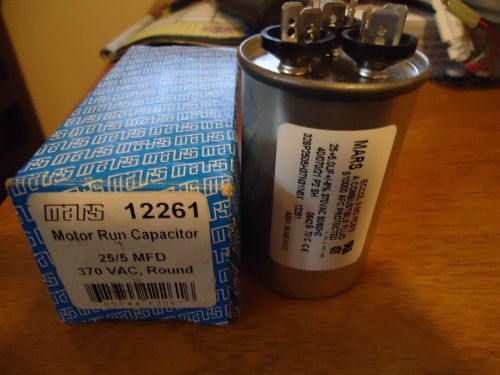 MARS 12261 Motor Run Capacitor 25/5 MFD 370 VAC Round (25+5 OUF+/6% 370VAC)