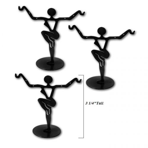 Lot of 3 medium metal earring displays 3 1/4&#034; earring dancer display stands for sale