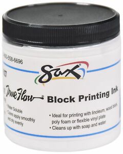 Sax True Flow Water Soluble Block Printing Ink, 8 Ounces, White