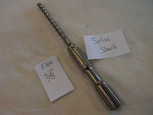 NEW 3/8&#034; DIAMETER BOSCH SPLINE SH. CARBIDE TIP HAMMER DRILL BIT 11&#034; GERMAN E306