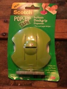 Scotch 3M Pop-Up Tape Refillable Deskgrip Dispenser, Green.