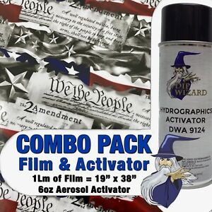 hydrographic film / activator second amendment hydro dip dipping wizard us flag