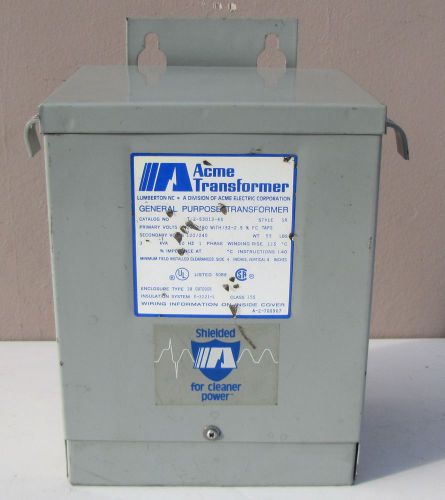 Acme 5 KVA Transformer 120 240 Secondary 480V Primary Single Phase