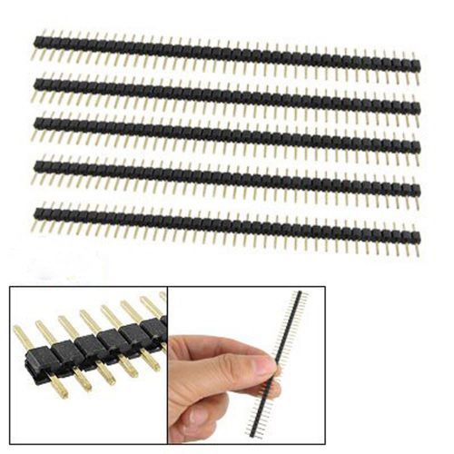 5pcs 1x40 Pin 2.54 mm Angle Single Row Pin Header Strip Xmas Gift