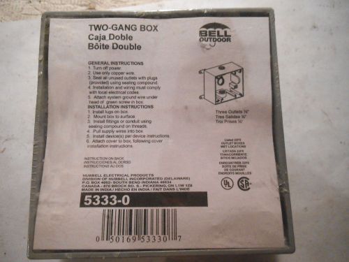 Bell weatherproof 5333-0 2 gang square electrical outlet box - new for sale