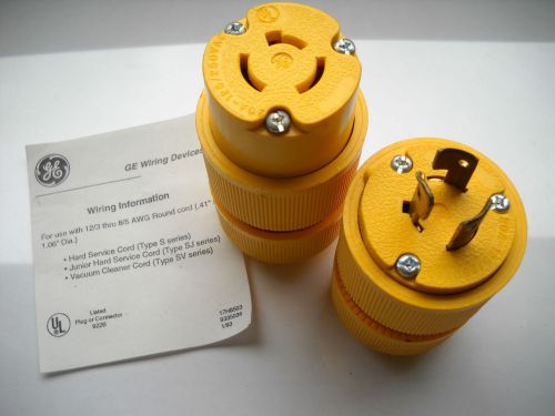 GE GENERAL ELECTRIC GLD7311 / GLD7313 TWIST LOCK PLUG &amp; CONNECTOR 20A 125/250V