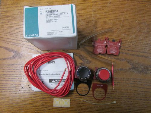 NEW NOS Siemens P30KB51 Pushbutton Modification Kit Start - Stop US/World Series