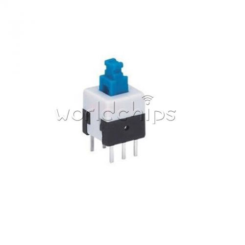 10Pcs Blue Cap Self-locking Type Square Button Switch Control 8X8mm