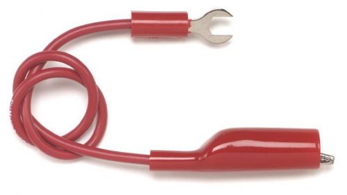 Pomona 1960-36-2 Alligator Clip To Spade Lug Patch Cord, Red, 36&#034;