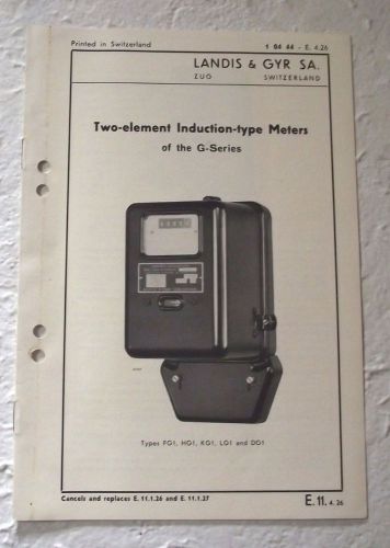 VTG SWISS CATALOG BROCHURE LANDIS &amp; GYR WATTHOUR HOUSE ELECTRICITY METERS 1926