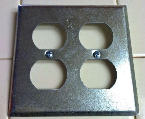 4&#034; hubble raco 2 gang duplex device steel wall plate box cover ~ 873 for sale
