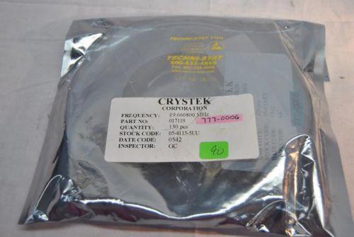 130X LOT OF CRYSTEK CRYSTAL 017119 777-0006 19.660800 MHz 1200-1137-MIL D-SUB