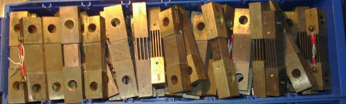 Large group of brass electrical shunts 400 amp 50mv 68 pieces for sale