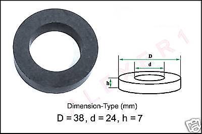 6x  Large Toroid Ring Ferrite Cores 38x24x7mm