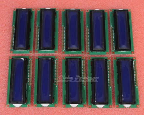 10pcs 1602 16x2 HD44780 Character LCD Display Module LCM blue backlight New