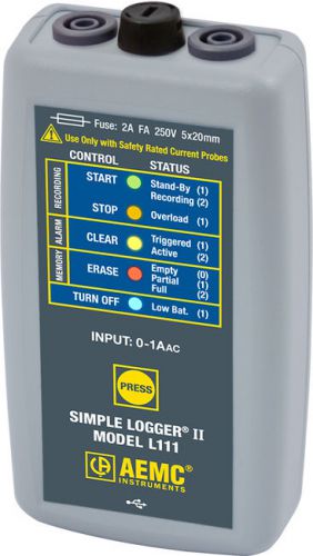 AEMC L111 Simple Logger II Model L111. (1-Channel, TRMS, 0 to 1AAC)