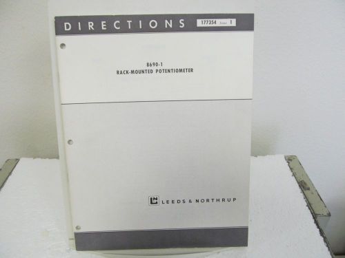 Leeds &amp; Northrup 8690-1 Rack-Mounted Potentiometer Instruction Manual