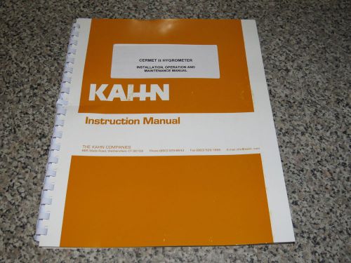 ^^ KAHN CERMET II HYGROMETER MANUAL