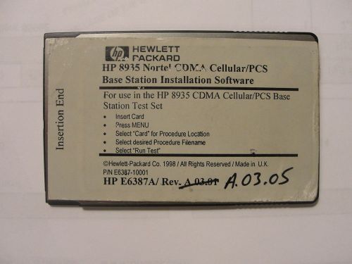 E6385A Agilent/HP 8935 Nortel PCS/CDMA Base station software ALSO BONUS 83231A