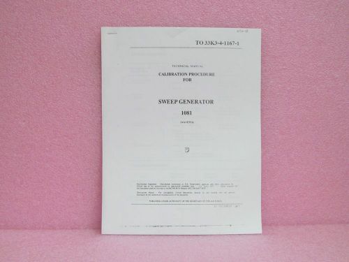 Wavetek Manual 1081 Sweep Generator Calibration Procedure (12/30/87)