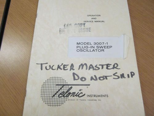 Telonic 3007-1 Plug In Sweep Oscillator Operation and Service Manual w/ Sc 46266