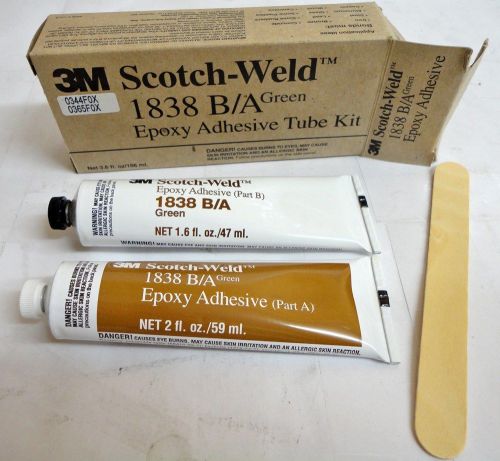 NEW 3M SCOTCH WELD 1838 B/A 2 PART EPOXY ADHESIVE TUBE KIT 3.6 FL. OZ.