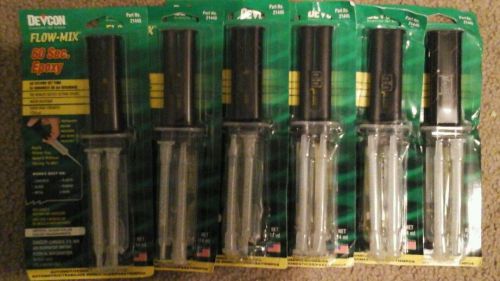 Six new Devcon Flow-Mix 60 Second Epoxy 21445 two part epoxy w/ extra tip