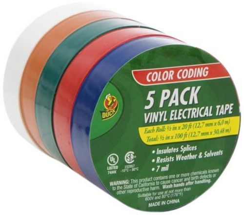 Colored electrical tape 5 pack duck tape home improvement safe secure tape new for sale