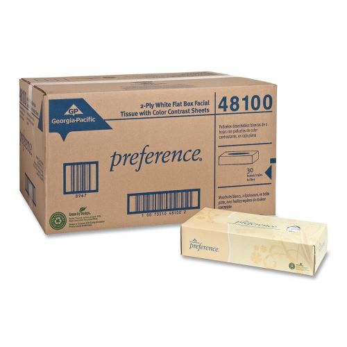 Georgia Pacific Corp. Facial Tissue, Flat Box, 2 Ply, 30 Box/Ct, Whi [ID 159881]