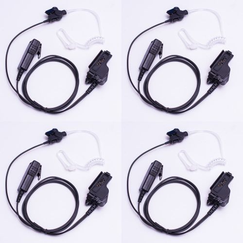 4 pcs Clear Tube Surveillance Kit 2-Wire for Motorola MTX1000 MTX8000 MTX9000