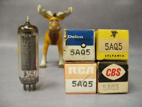 5AQ5 Vacuum Tubes   Lot of 4  CBS / Delco / RCA / Sylvania