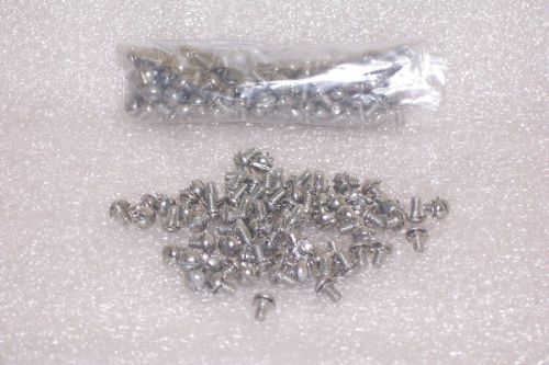 100pcs #4-40 x 5/32&#034; Round Head Slotted Machine Screw with Star Lock Washer