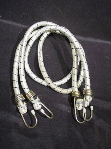 2 bungee shock cords 42&#034; long steel hooks truck trailer tarp bungy tie downs for sale