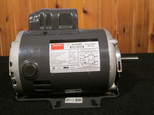 Dayton General Purpose Motor 6K490, 1/3 HP, 115/230V, Fr 48Z