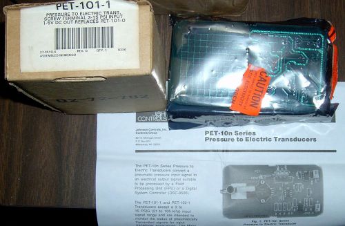 new Johnson Controls PET-101-1 Pressure Electric Transducer