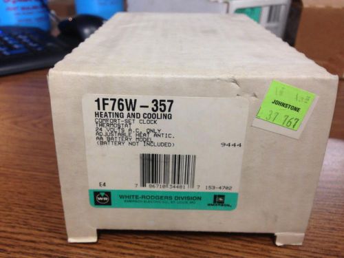 Nos white rodgers 1f76w-357 heat cool thermostat 24v comfort set clock for sale