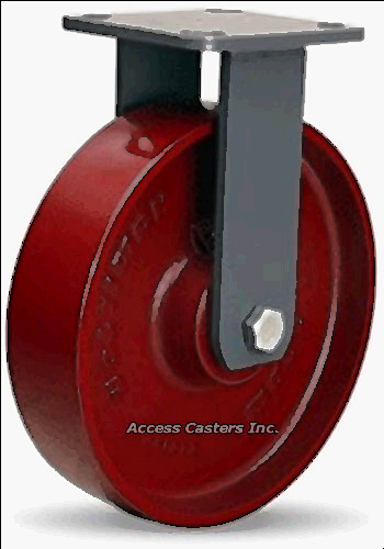 red casters for sale, R-wh-8mb 8&#034; x 2&#034; hamilton rigid plate caster, cast iron wheel, 1500 lbs capacity