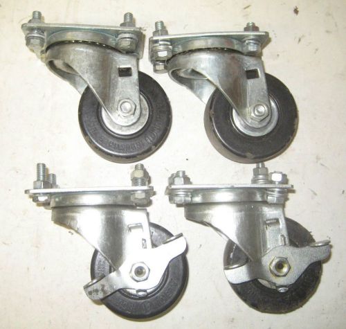 4 Albion Heavy Duty Swivel Plate Casters w/Hardware