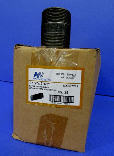 Matco-norca 1 1/2&#034; x 2 1/2&#034; extra heavy black welded steel pipe nipple nib for sale