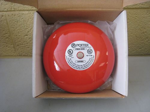 New potter electric pbd-246 24vdc 6&#034; fire alarm bell free shipping for sale