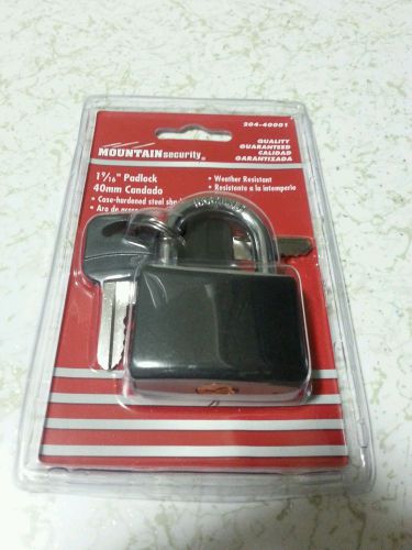 Mountain Security 1 9/26 Aluminum Padlock 2 Keys Balck Weather Resistant