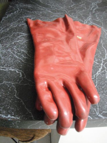 Long red rubber gloves waterproff for sale