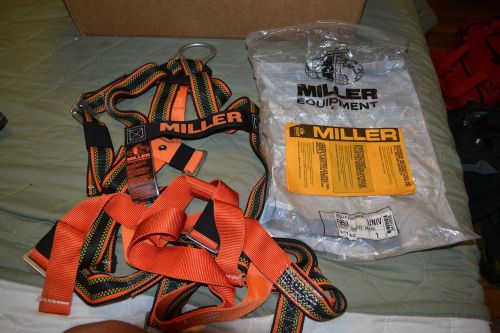 Miller equipment safety harness e850, size universal, duraflex orange nylon for sale