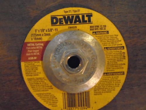 DEWALT DW4526 5&#034; X 1/8&#034; X 5/8&#034;-11 27 TYPE LOT OF 7 GRINDING WHEELS USED AS IS