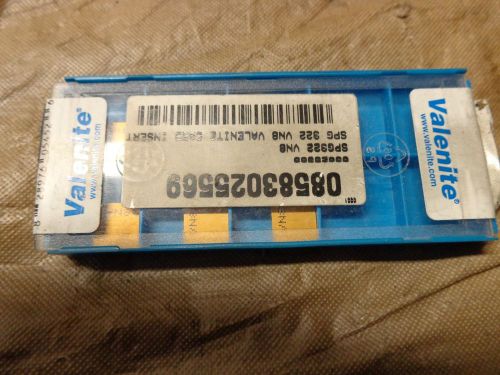 6 VALENITE CARBIDE INSERTS SPG322 VN8