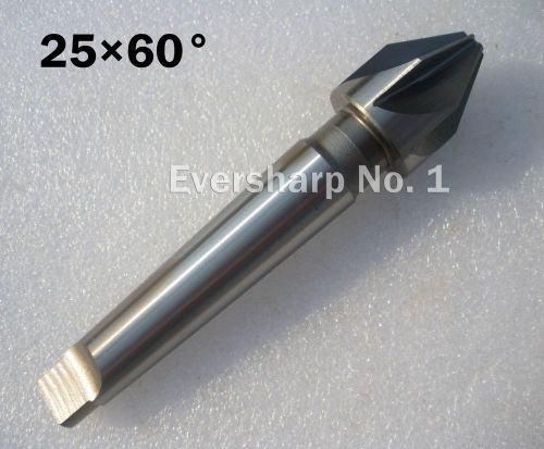 New 1pcs HSS 6Flute Dia 25mm 60 Degree Taper Shank Countersinks Drill Cutter