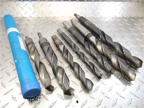 LOT OF 7 HSS REDUCED SHANK TWIST DRILLS 23/32&#034; TO 1-11/64&#034; CHICAGO-LATROBE