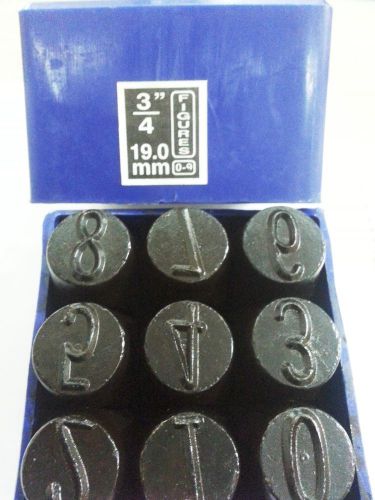 19mm / 3/4&#034; Number Punch Set of 9 Pcs , 0-9