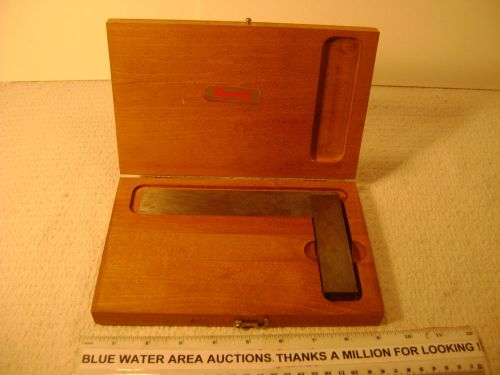 STARRETT # 20 Machinist Square, 6&#034;,  Solid Steel w/ Excellent Wooden Case