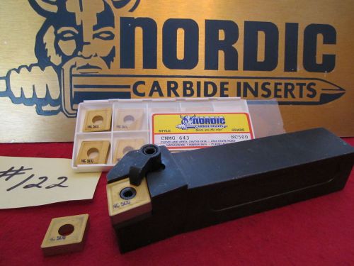 1 KENNAMETAL 1-1/4&#034; LATHE TOOL HOLDER W 1O CNMG 643 NORDIC CARBIDE INSERTS{122}